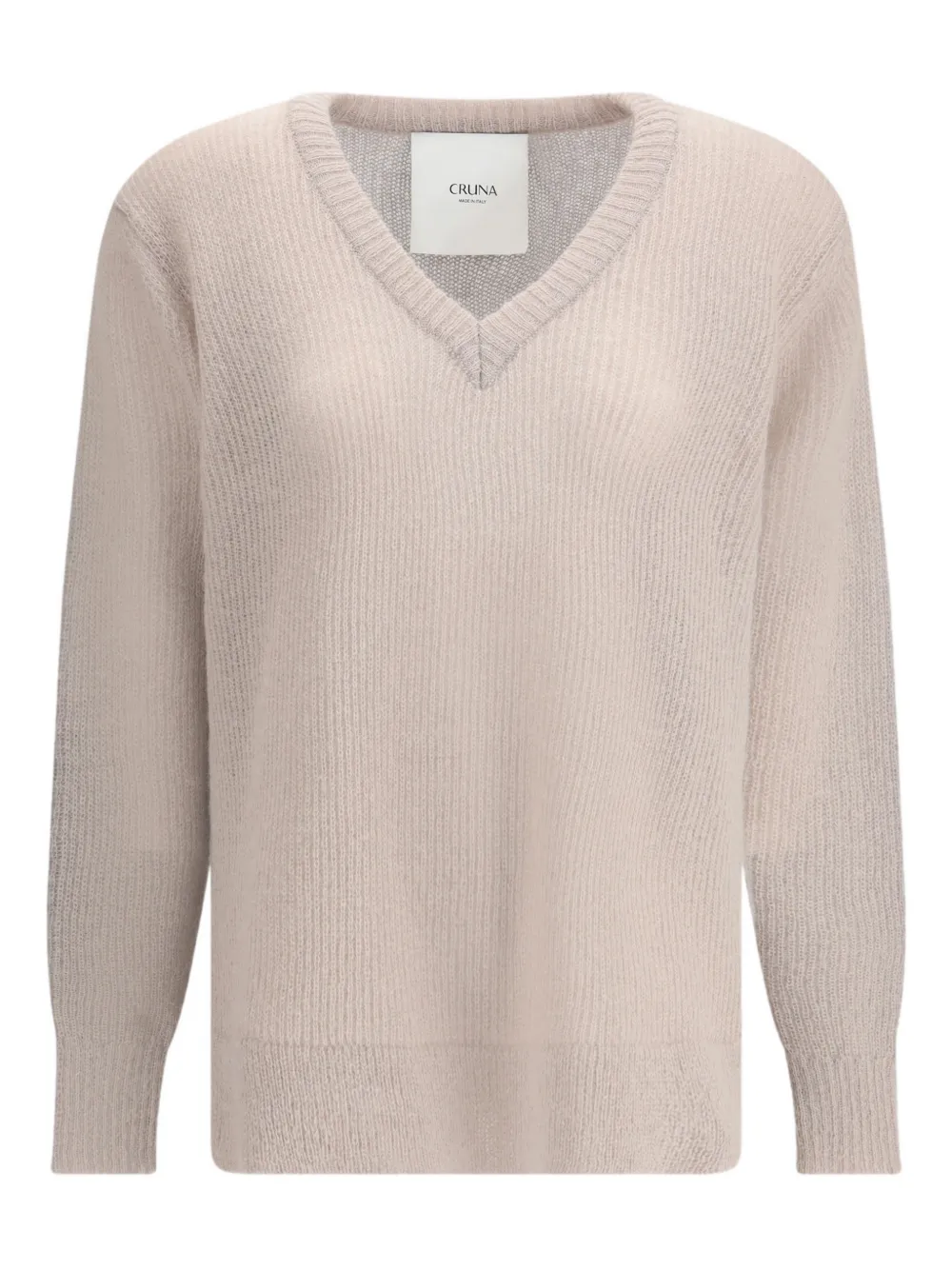 Cruna Giselle ribbed-knit v-neck sweater | Neutrals | Image 1