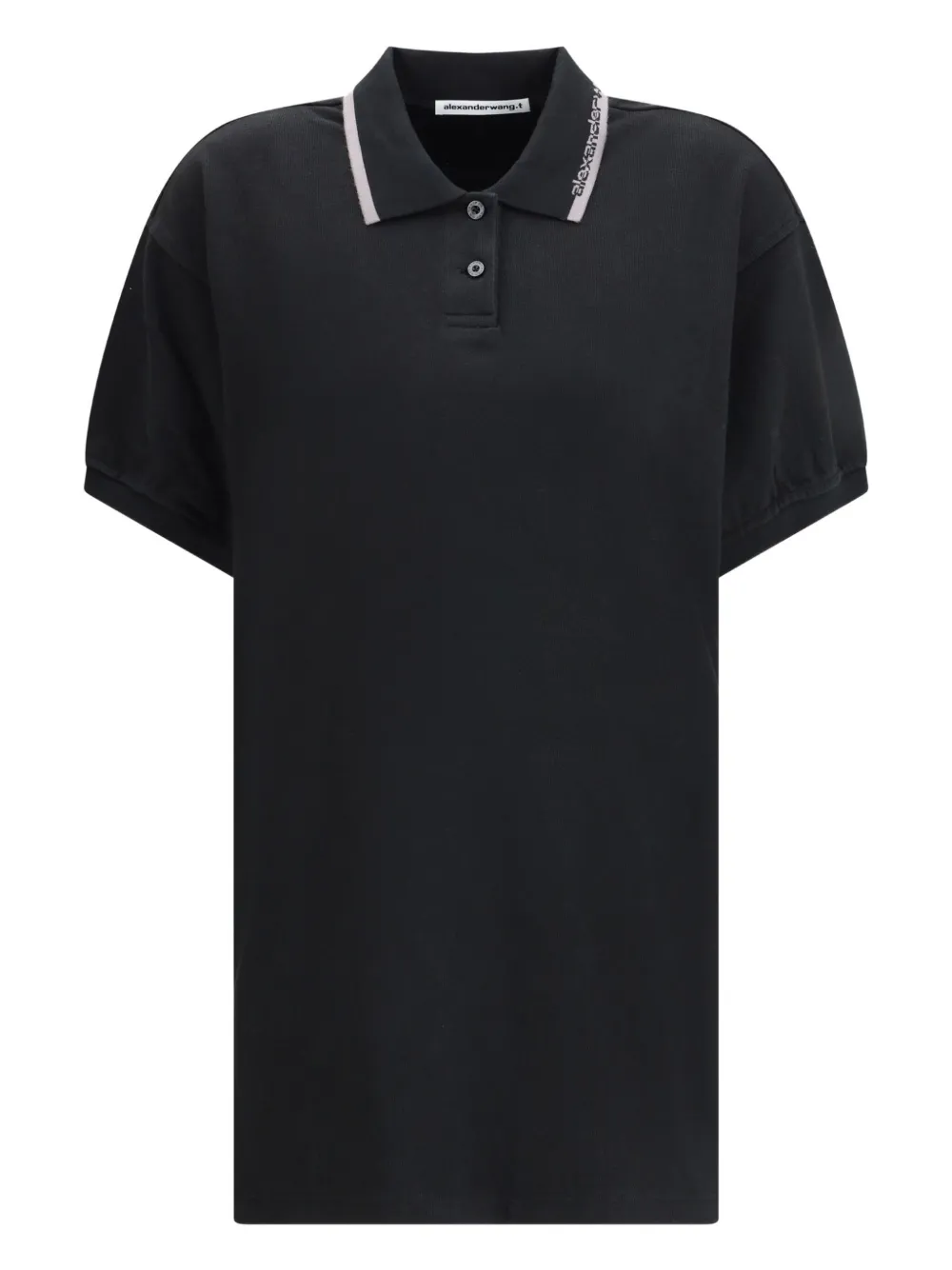 Alexander Wang Cotton Polo Mini Dress In Black