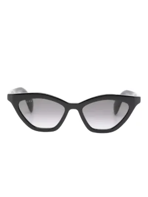 Gucci Eyewear キャットアイ サングラス | ブラック | FARFETCH JP