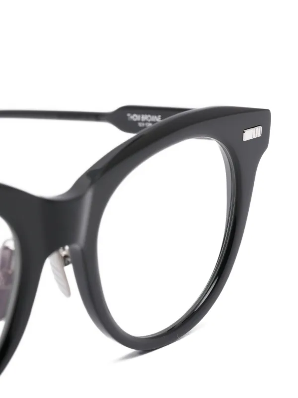 ブラックラウンドフレームメガネ Thom Browne Eyewear ラウンドメガネフレーム | ブラック | FARFETCH JP