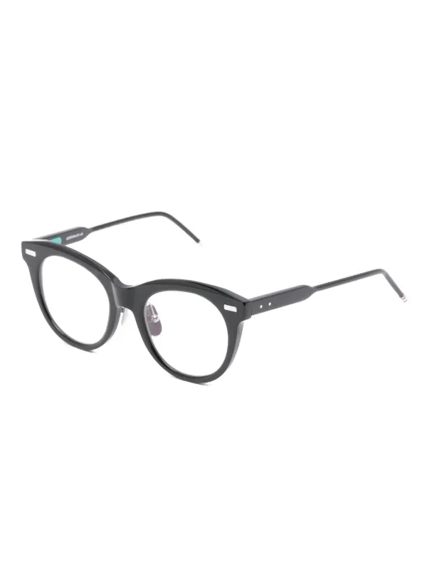 Thom Browne Eyewear ラウンドメガネフレーム | ブラック | FARFETCH JP