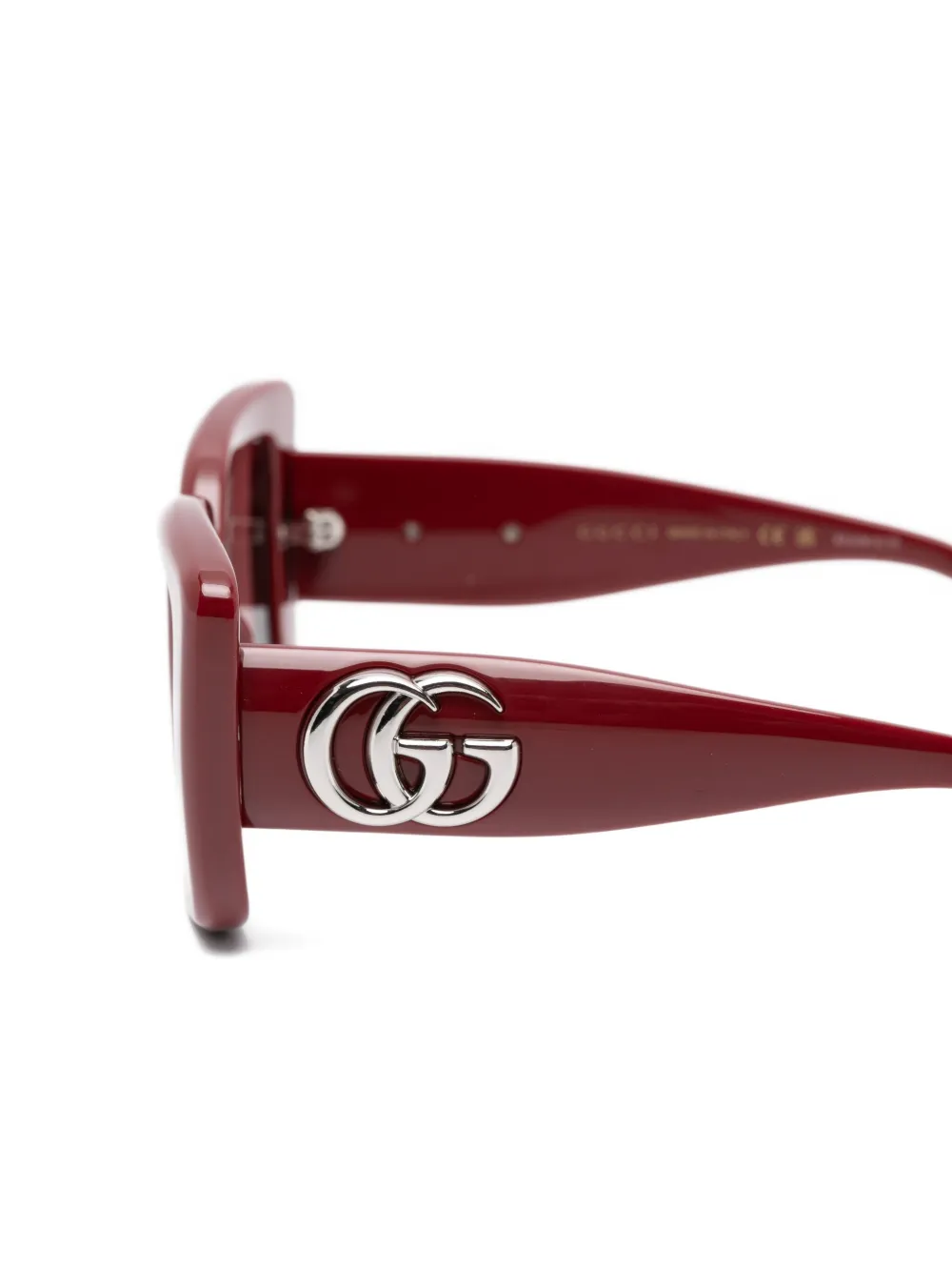 Gucci Eyewear Zonnebril met rechthoekig montuur en logo Rood