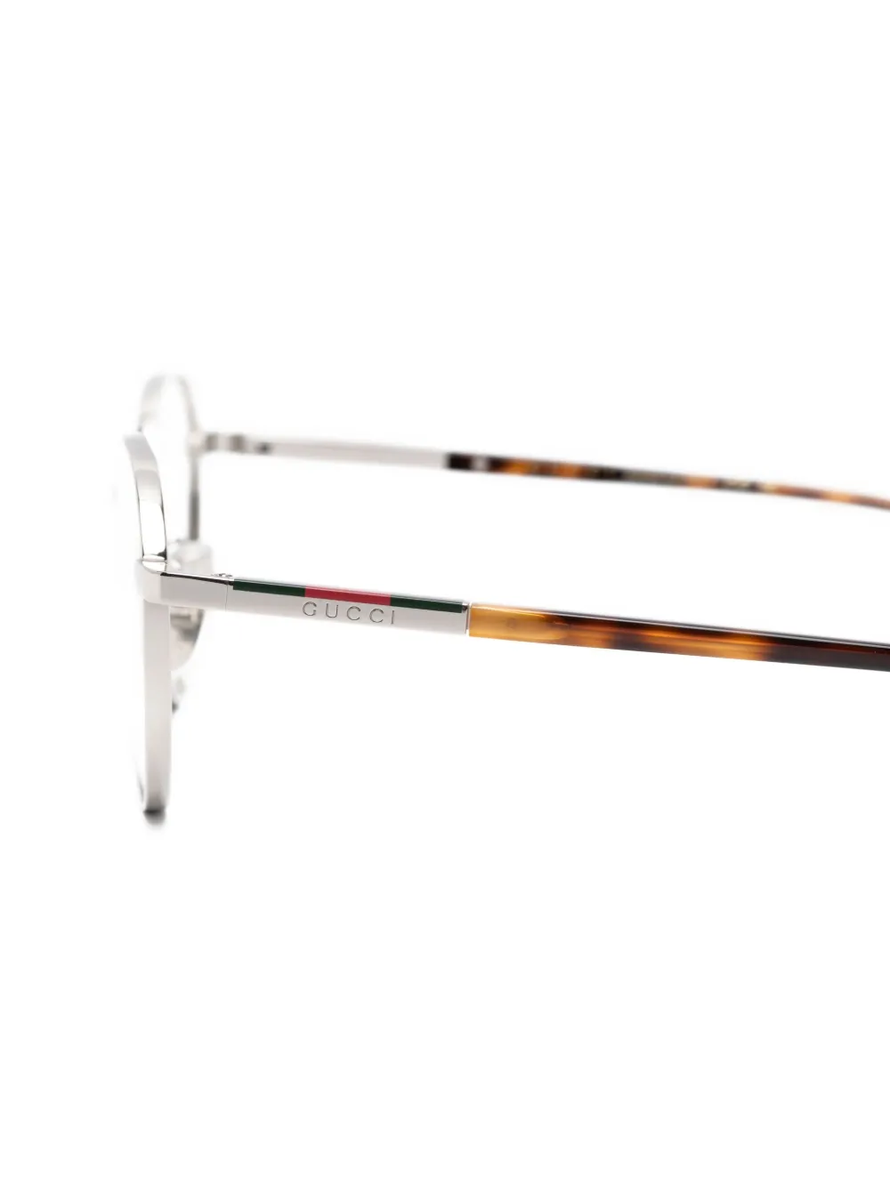 Gucci Eyewear Bril met rond montuur Zilver