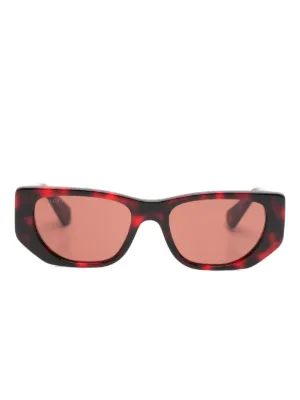Prada Eyewear スクエアフレーム サングラス | ブラウン | FARFETCH JP