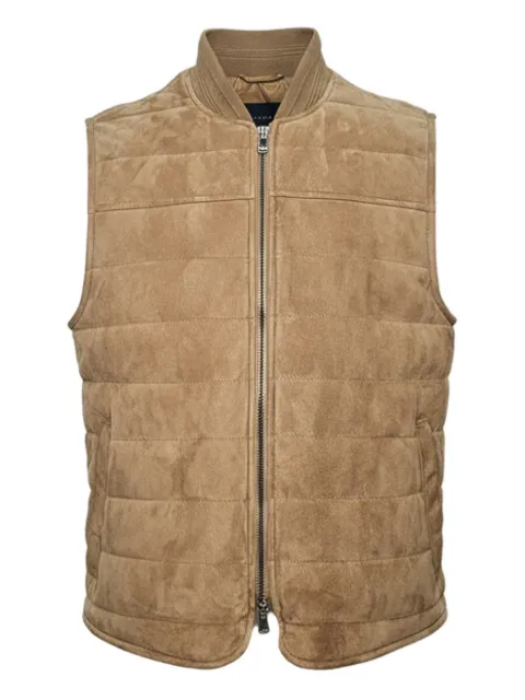 Isaia gilet matelassé en daim