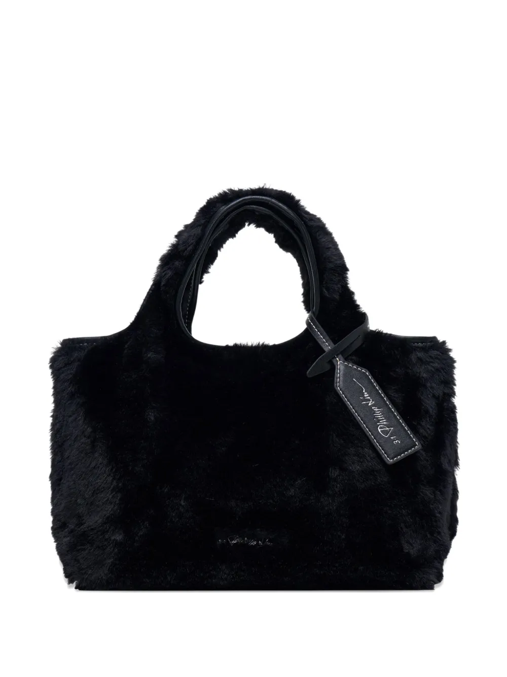 3.1 Phillip Lim Mini Market Faux-fur Tote Bag In Black