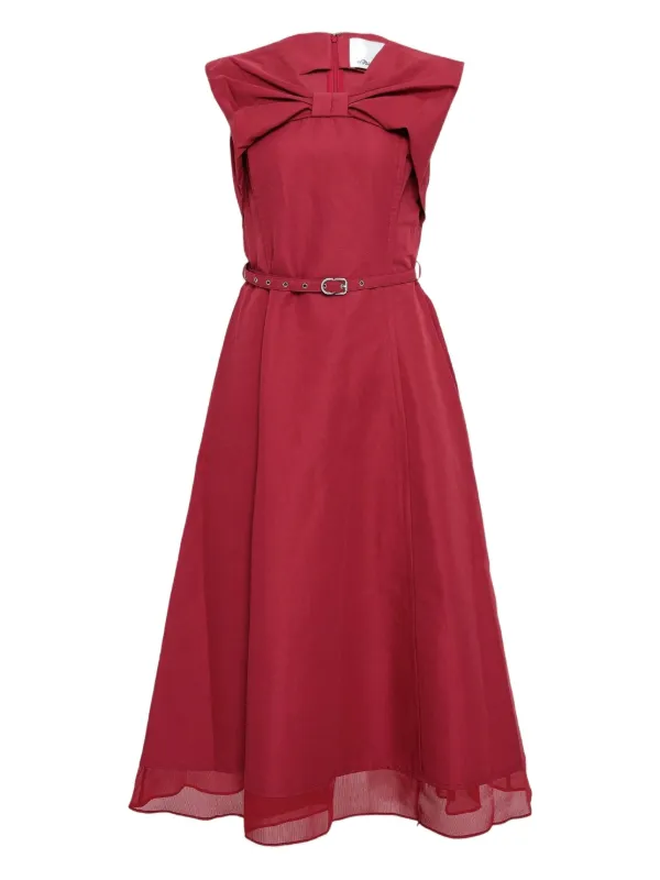 phillip lim red dress 3.1 Phillip Lim Women's Draped Bow Cocktail Dress - Crimson