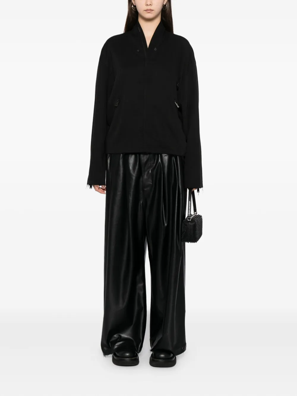  Team Wang Design Raw-edge Jacket - Black 