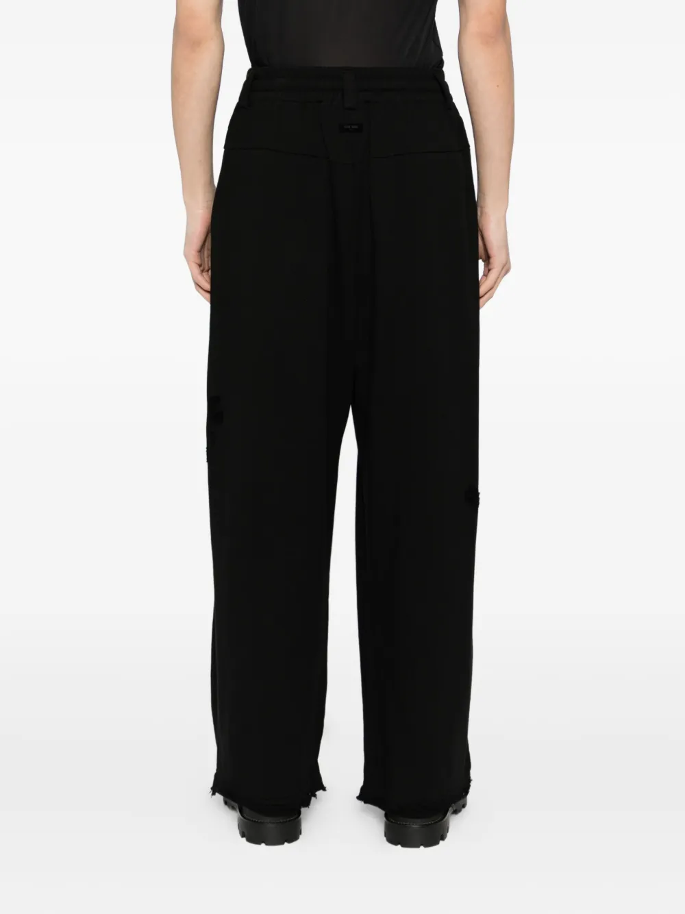 Team Wang Design Distressed Track Pants In Black