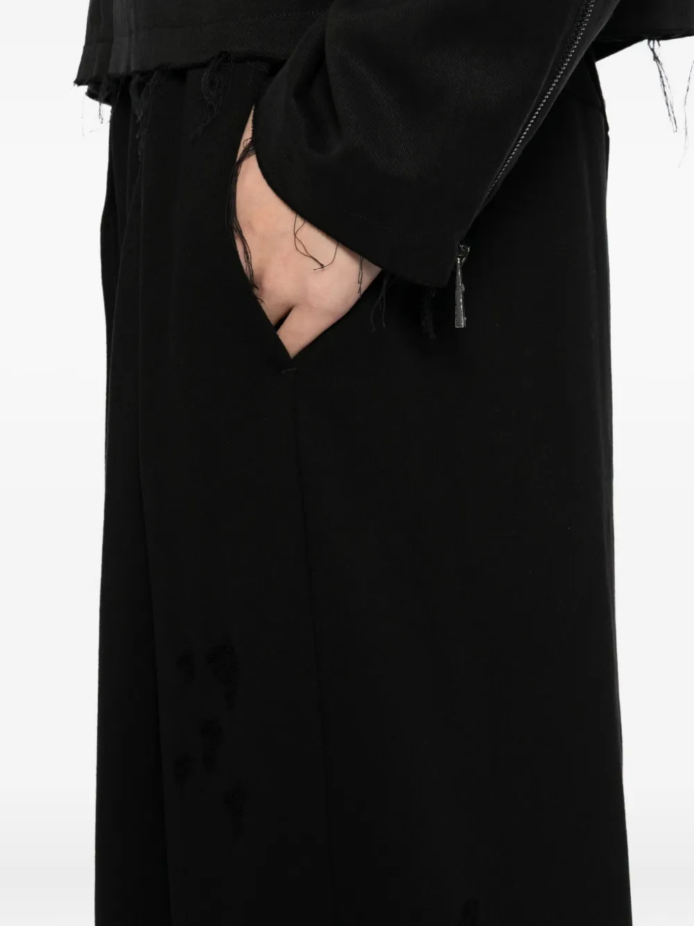 Team Wang Design Distressed Track Pants In Black