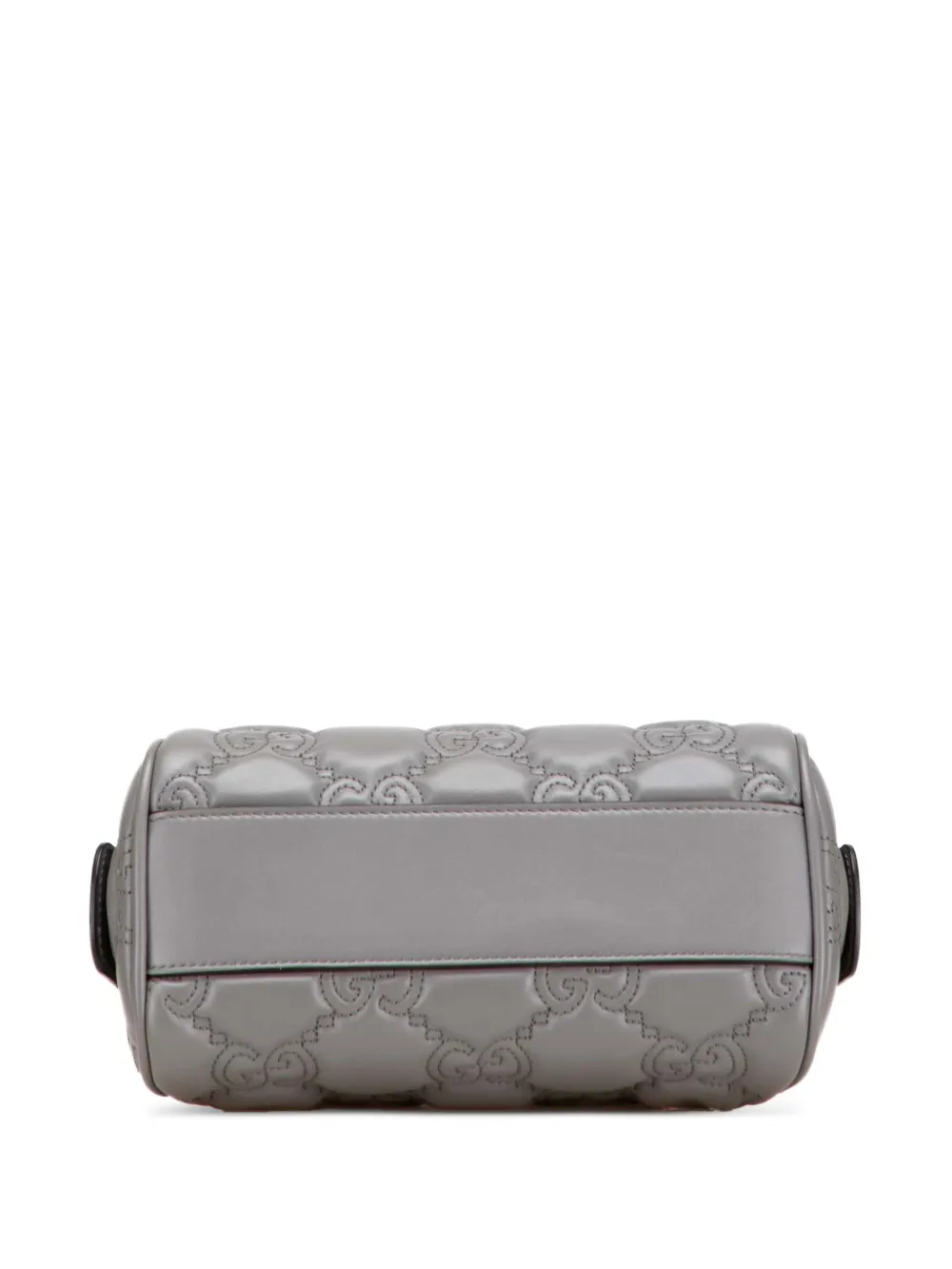 Pre-owned Gucci 2016-2025 Mini Gg Matelasse Leather Marmont Satchel In Gray