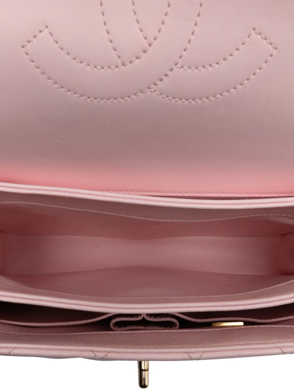 Pre-owned Chanel 2021-2025 Small Quilted Lambskin Trendy Cc Flap Satchel In Pink
