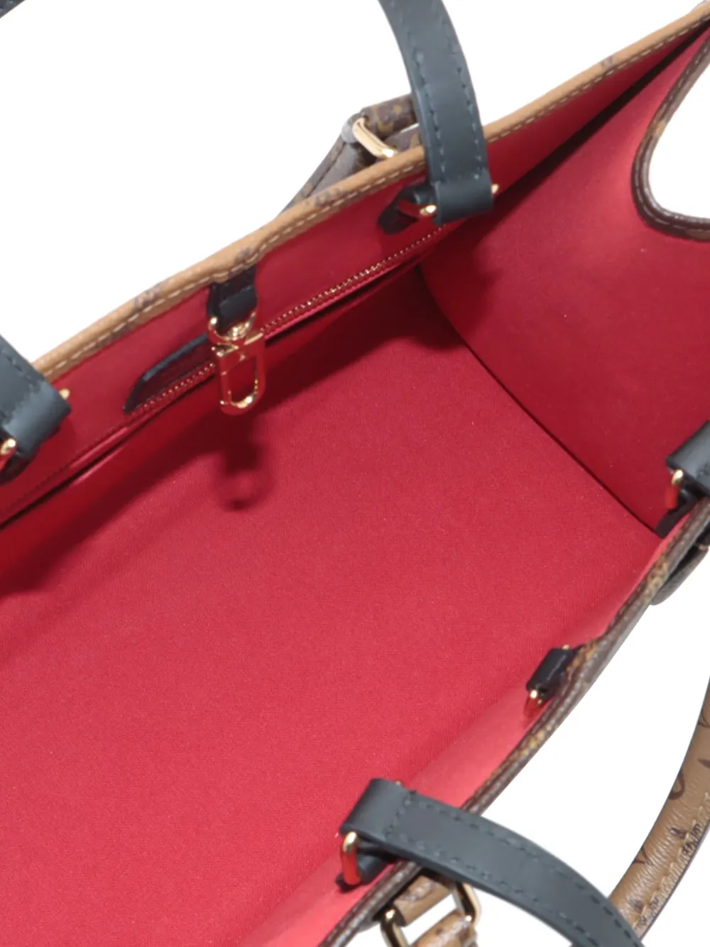 Pre-owned Louis Vuitton 2021-2025 Monogram Giant Onthego Mm Satchel In Brown