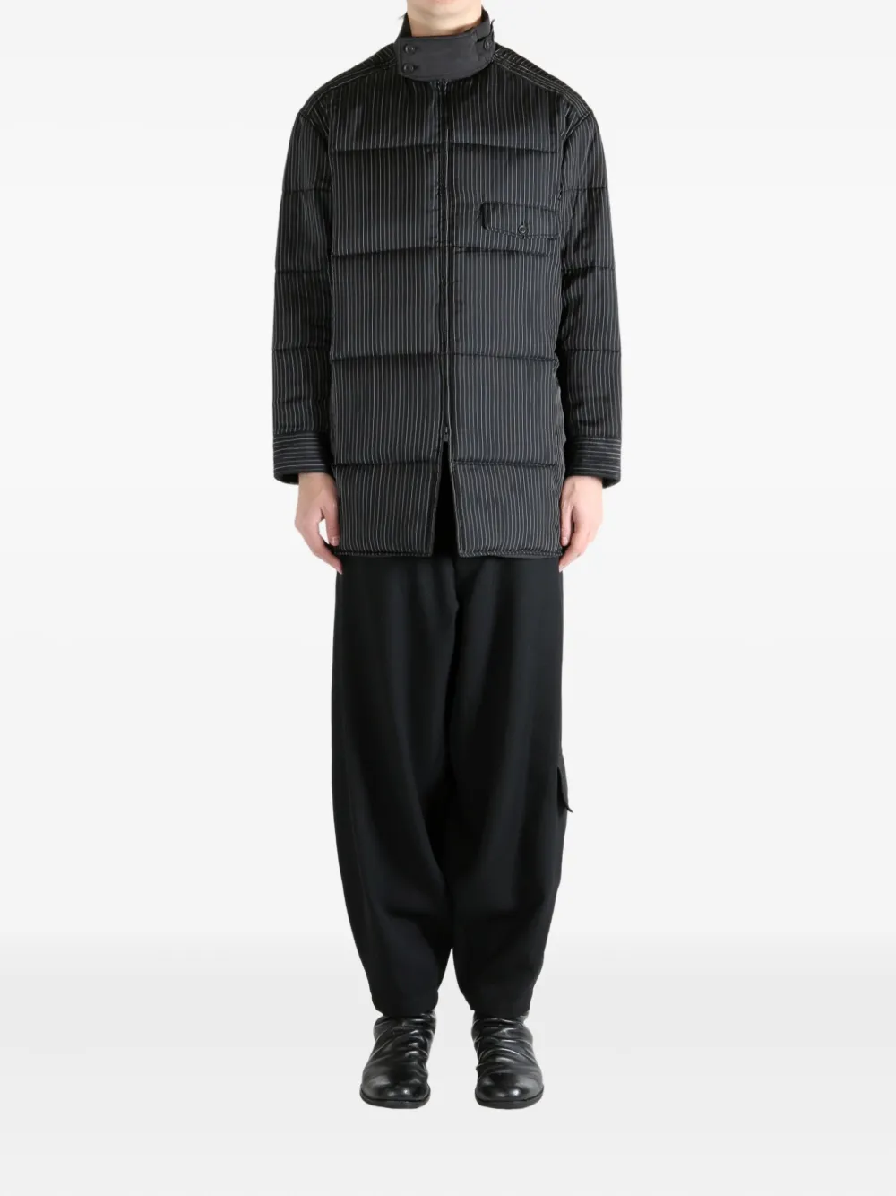Yohji Yamamoto pinstripe pattern padded coat | Padded Coats | Image 2