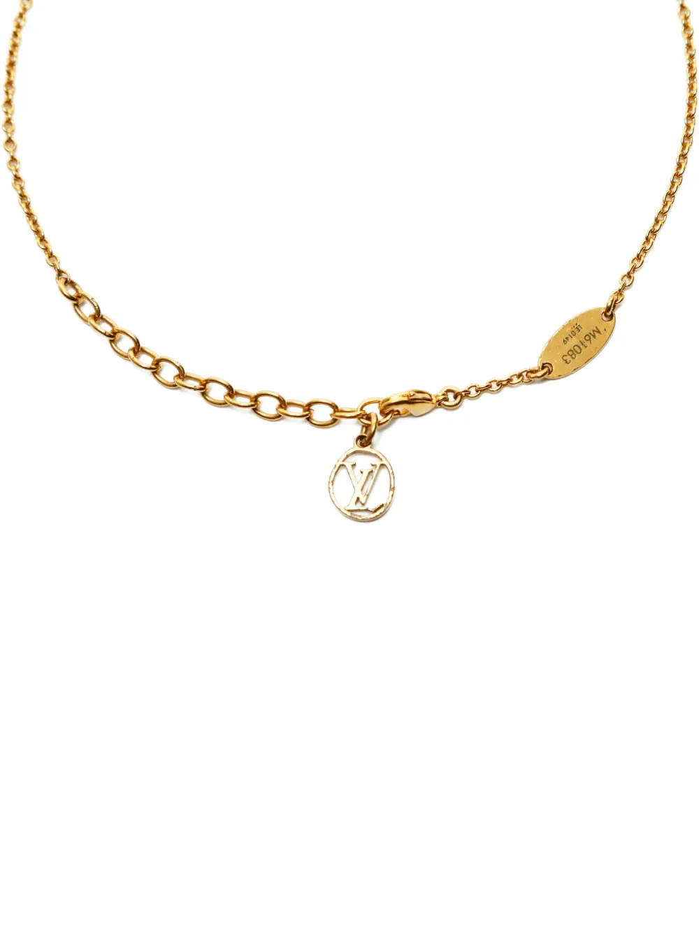 Pre-owned Louis Vuitton 2019 Essential V Necklace In Gold