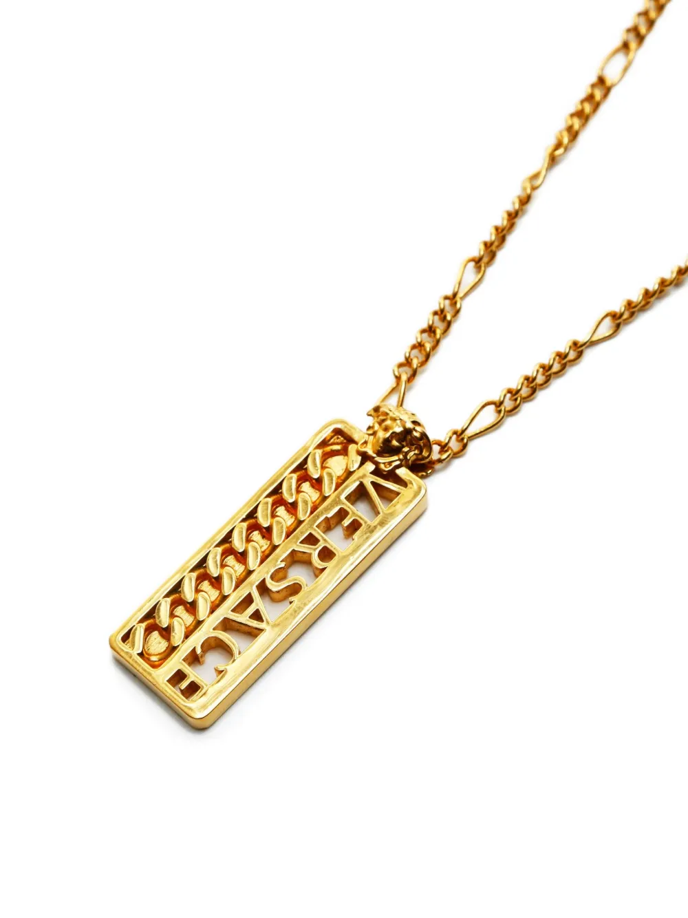 Pre-owned Versace 2010-2020s Greca Medusa Necklace In Gold