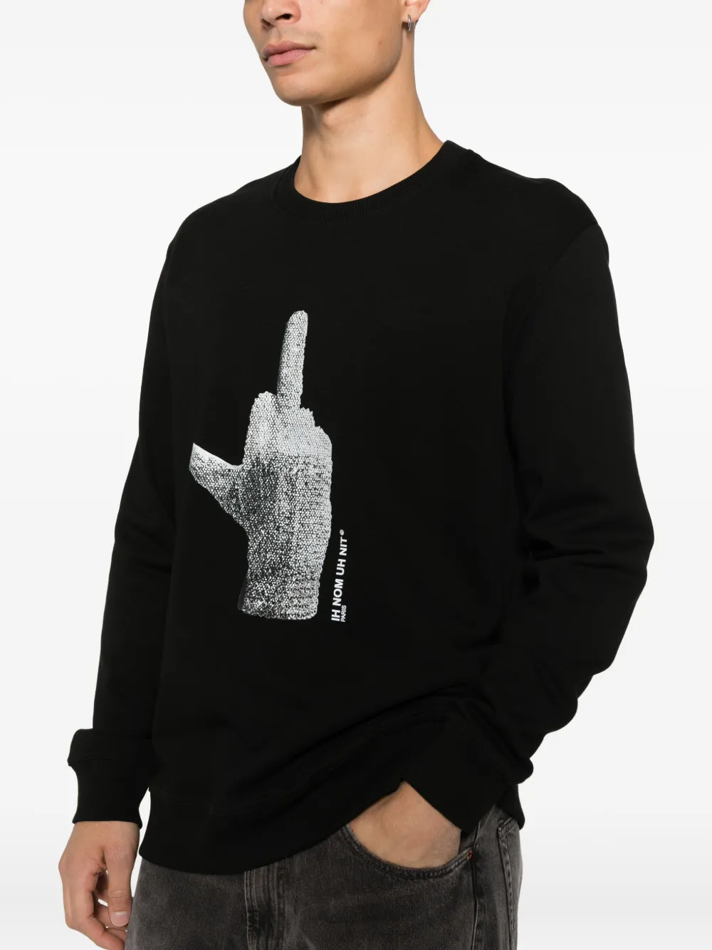 Ih Nom Uh Nit Diamond-glove Sweatshirt In Black