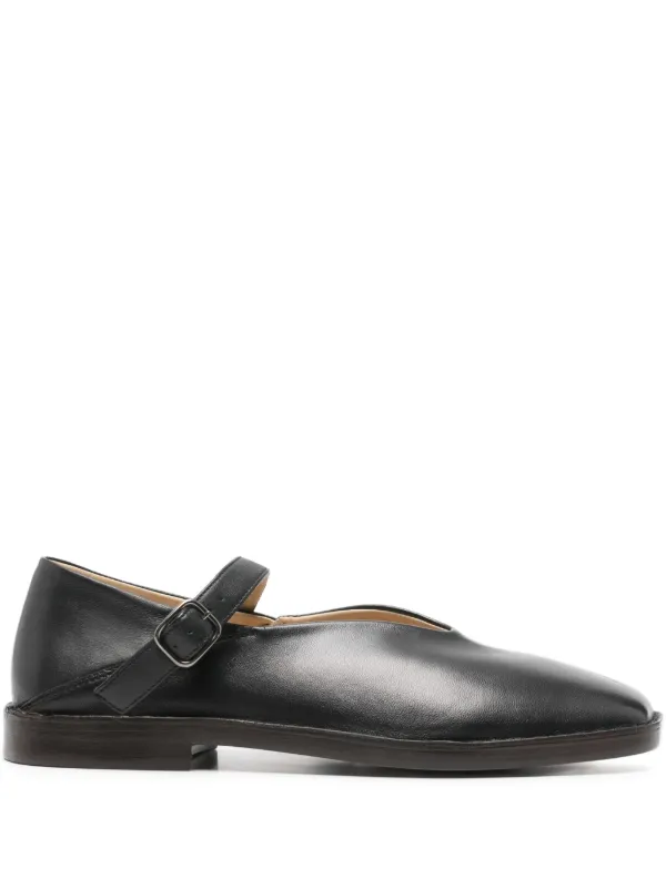 Lemaire Leather Flat Pumps in Black