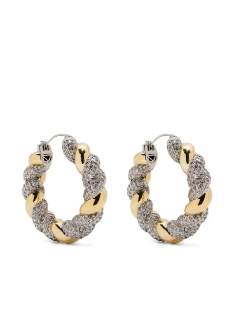 Eddie Borgo rtwo-tone pave rope hoop earrings