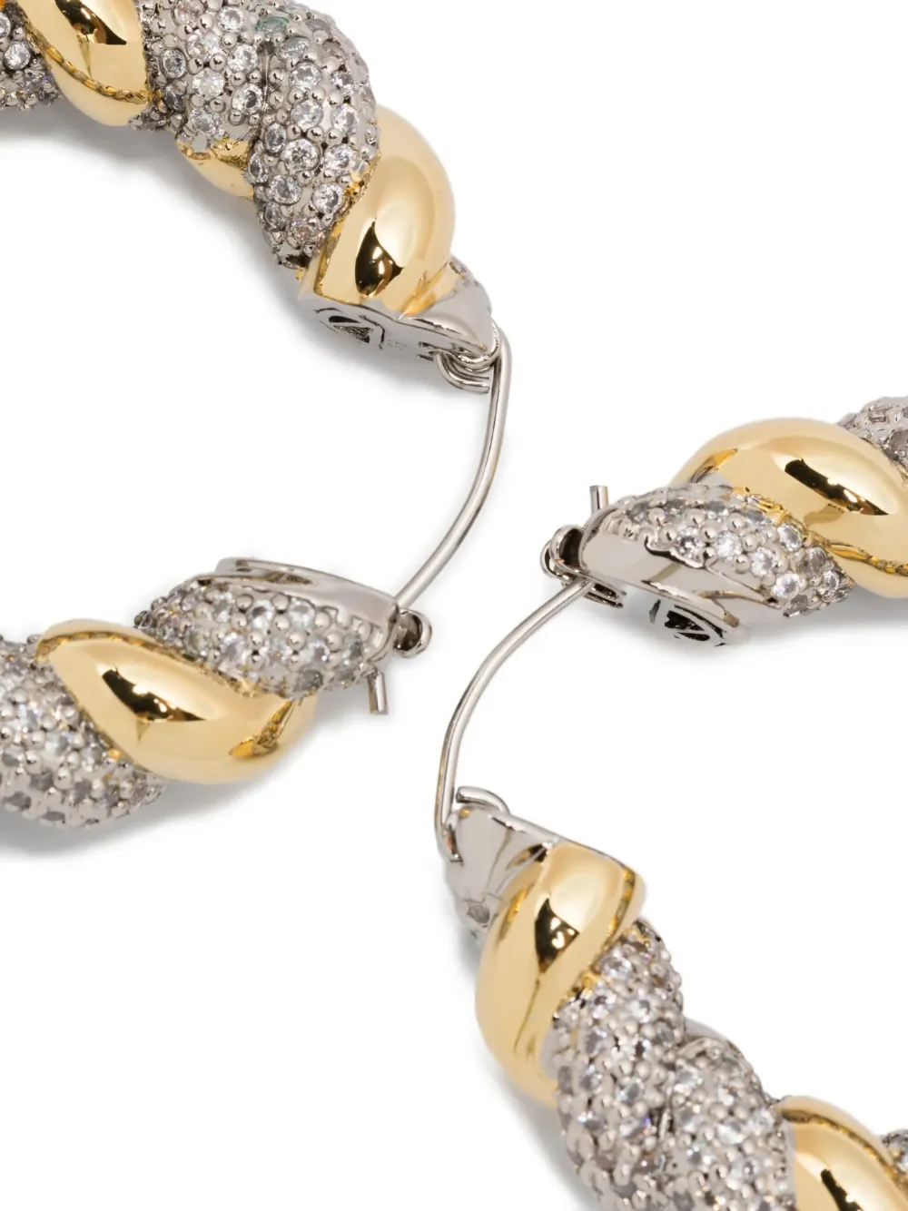 Eddie Borgo Tweekleurige pavé-zetting oorringen met touw - Zilver