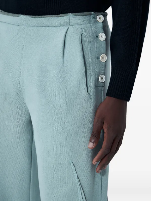Kiko Kostadinov Vig K Dart Panel Fraying Trousers | Blue | FARFETCH