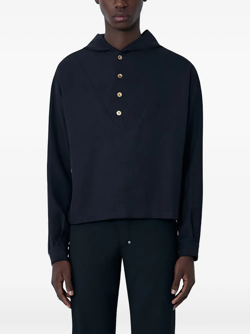 Kiko Kostadinov button-up hoodie - Nero