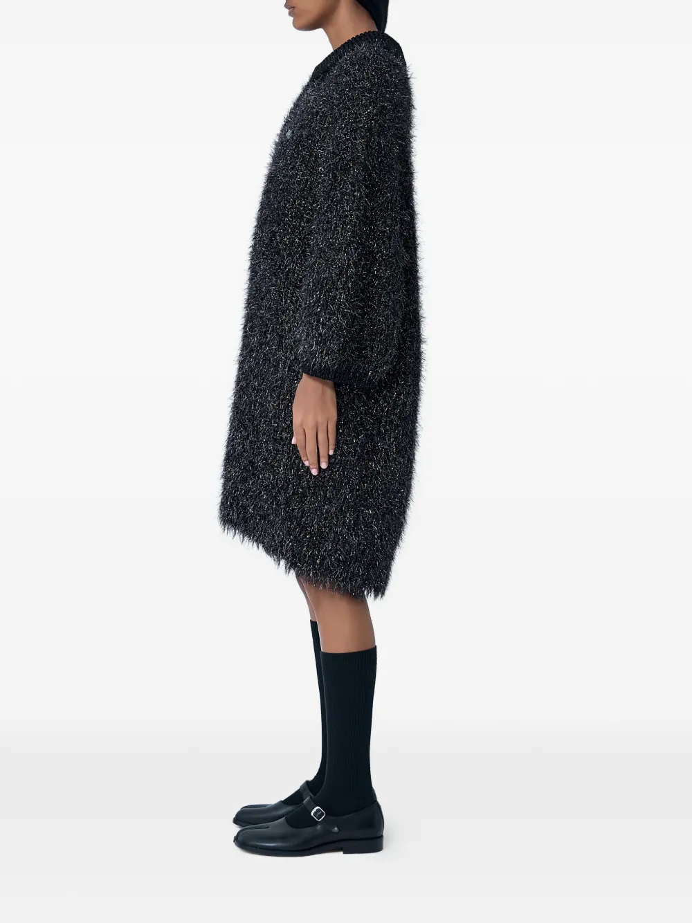 Lacoste logo-detail sweater dress - Zwart