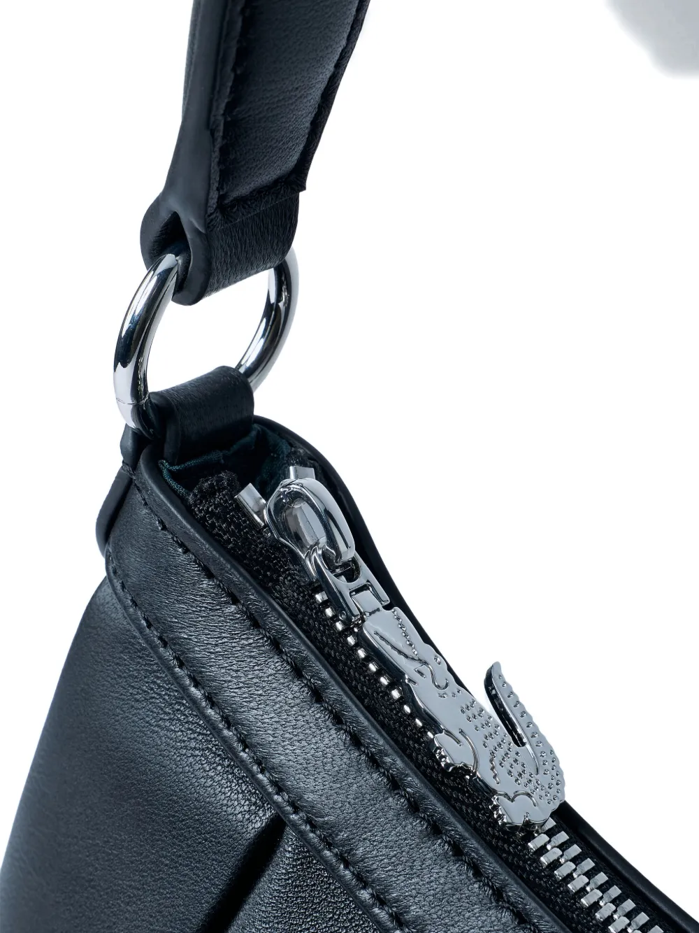 Lacoste Smooth-grain Logo Lenglen Tote Bag In Black