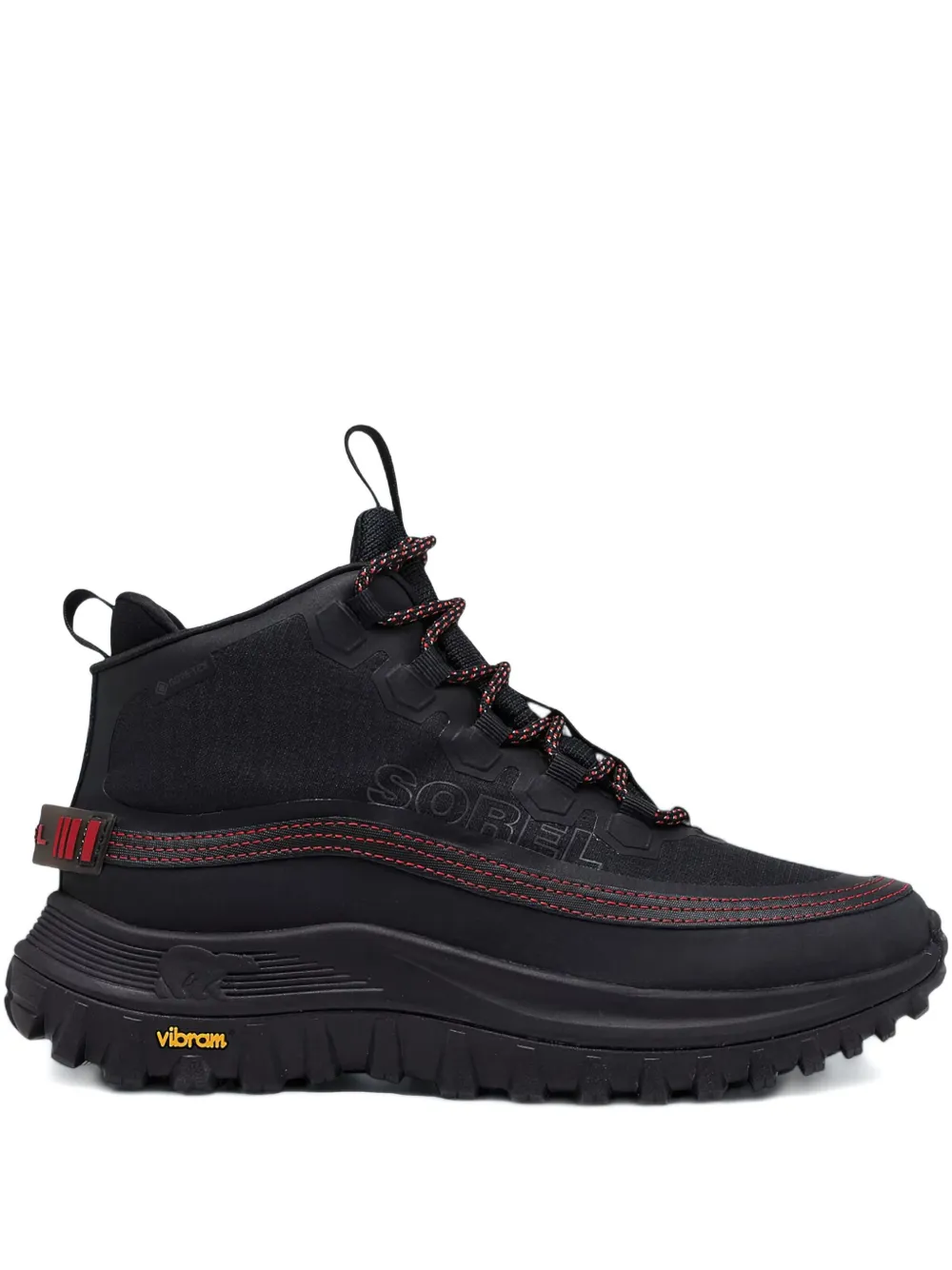 Sorel Lace-up Logo Patch Sneakers In Black