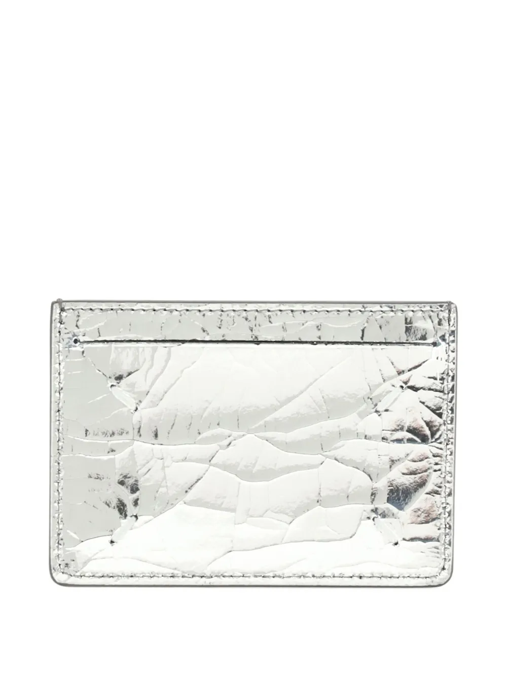 Maison Margiela Textured Card Holder In Gray
