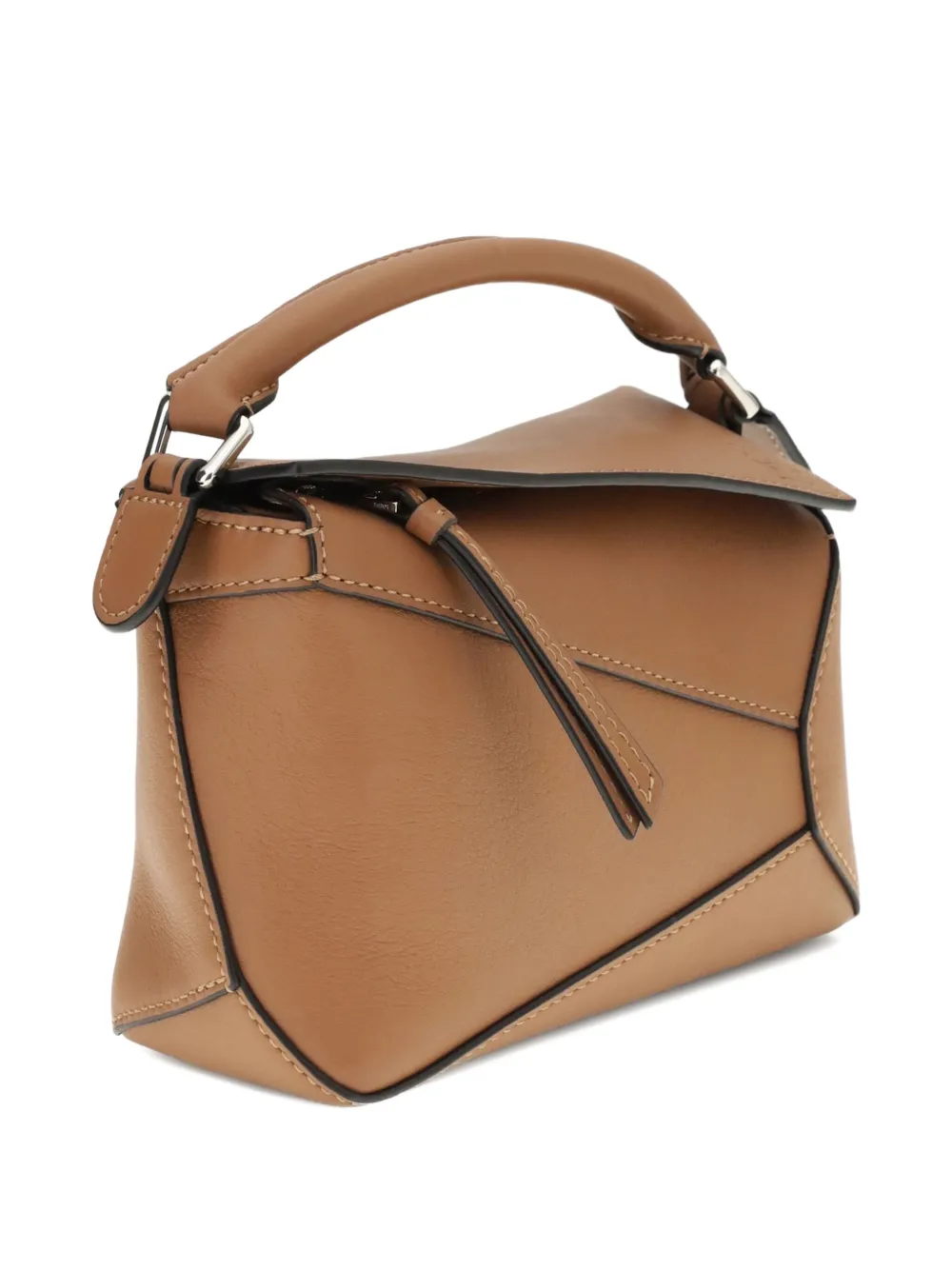 Loewe Mini Puzzle Edge Geometric-panel Tote Bag In Brown