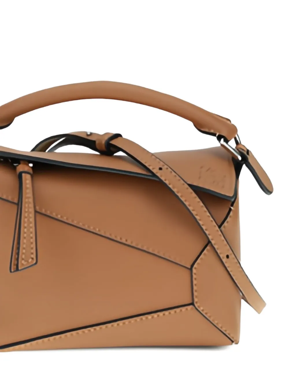 Loewe Mini Puzzle Edge Geometric-panel Tote Bag In Brown
