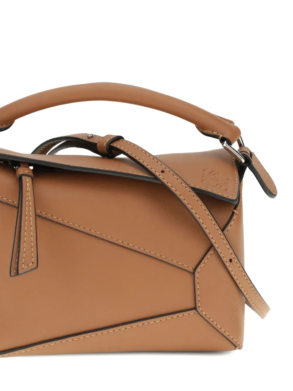 Loewe Mini Puzzle Edge Geometric-panel Tote Bag In Brown