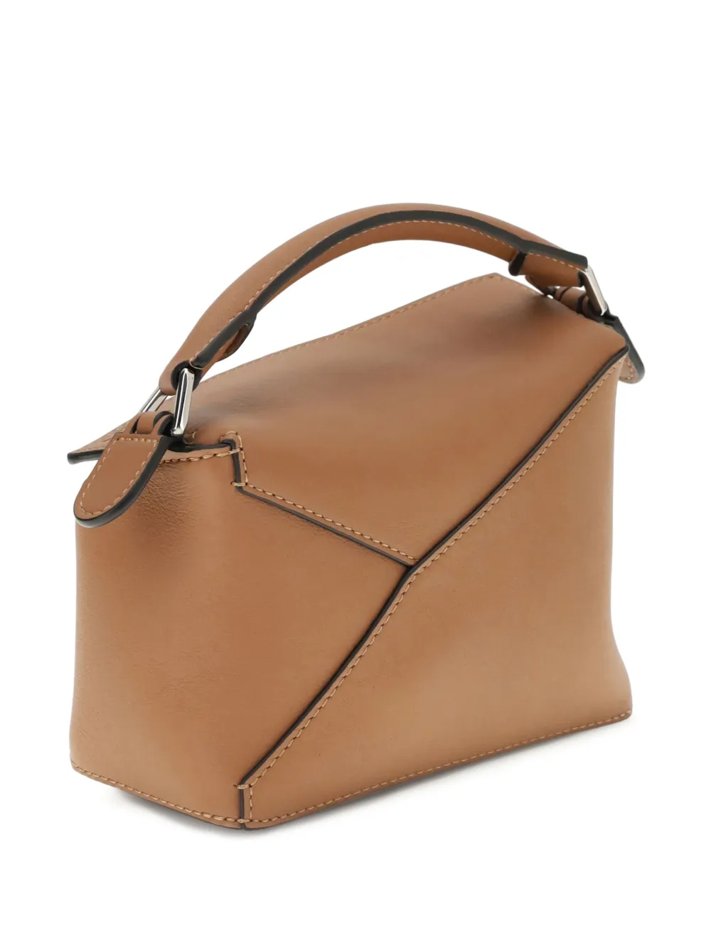 LOEWE Puzzle Edge mini-shopper met geometrisch vlak - Bruin