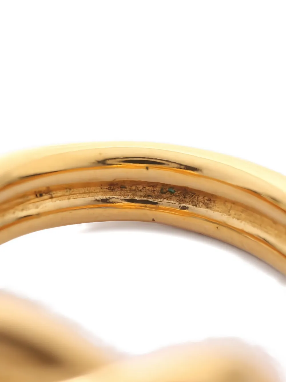 Pre-owned Hermes 2010s Atame Scarf Ring In Gold