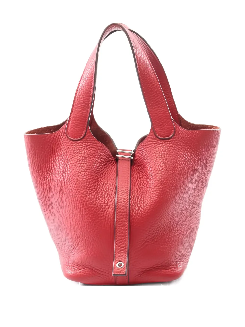 Pre-owned Hermes 2018 Picotin Lock Leather Tote Bag In Red