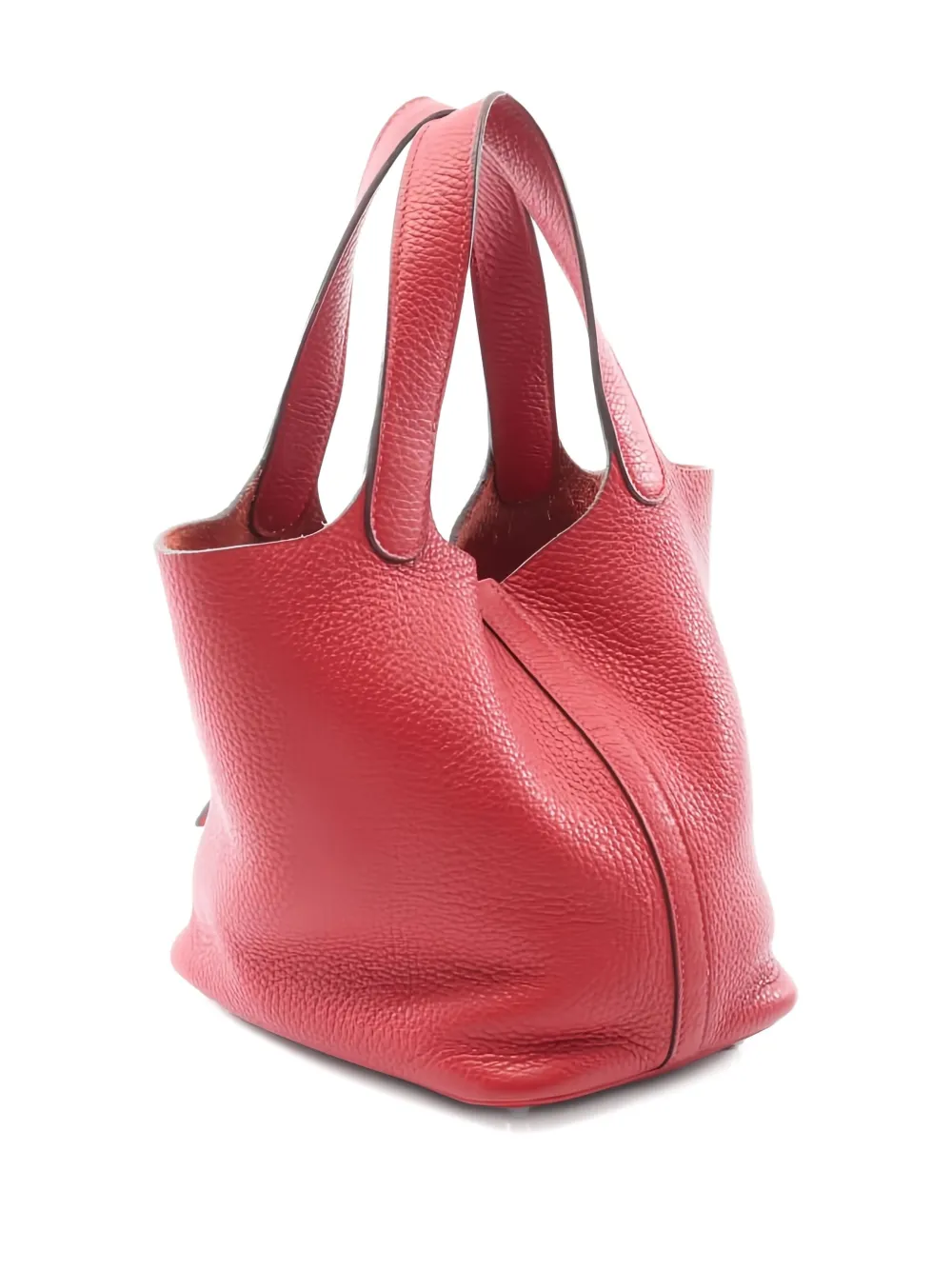 Pre-owned Hermes 2018 Picotin Lock Leather Tote Bag In Red