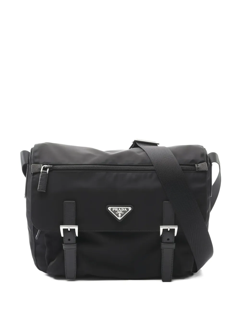 Prada Pre-Owned 2010s ロゴプレート ショルダーバッグ - ブラック Prada Pre-Owned 2010s ロゴプレート ショルダーバッグ - ブラック