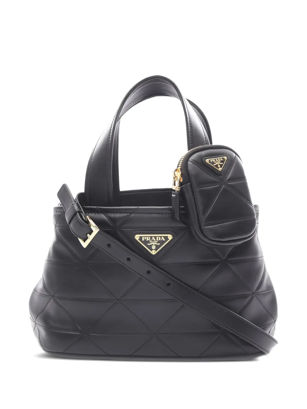 Prada Pre-Owned 2010s キルティング ハンドバッグ - ブラック Prada Pre-Owned 2010s キルティング ハンドバッグ - ブラック