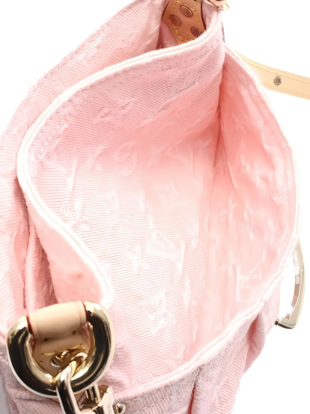 Pre-owned Louis Vuitton 2021s Sunset Monogram Denim Shoulder Bag In Pink