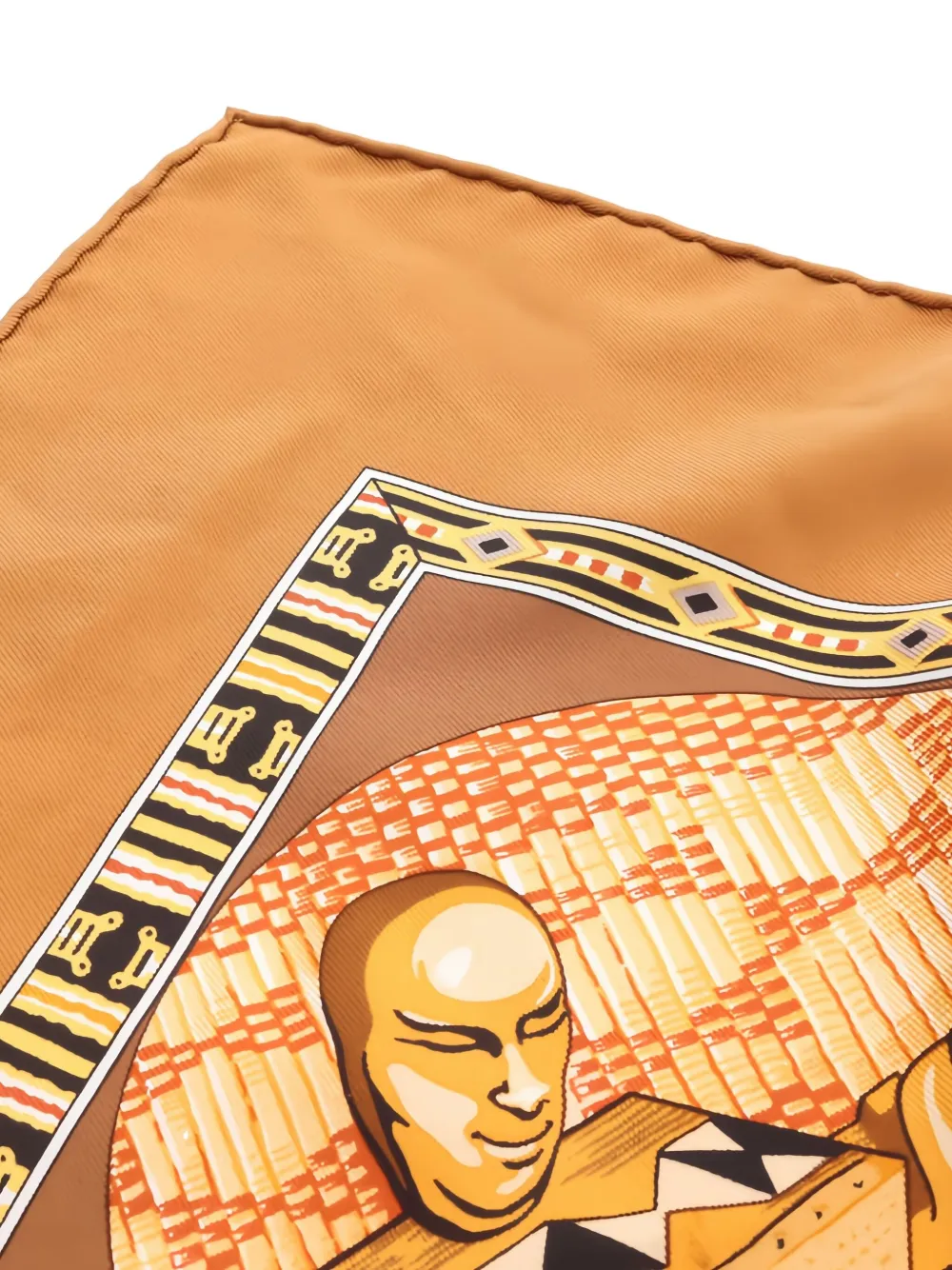 2010s Au Son Du Tam Tam Silk Scarf