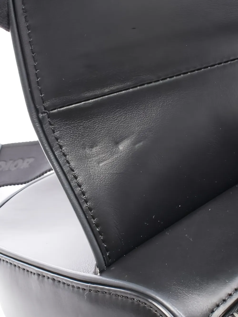 Pre-owned Dior 2010s Saddle Leather Belt Bag In Black
