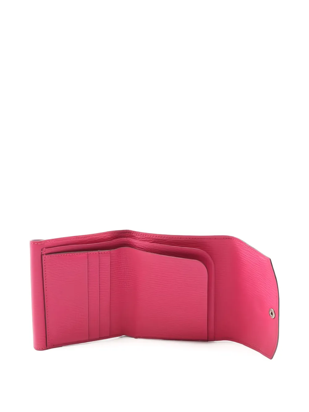 Pre-owned Hermes 2008 Tri-fold Leather Wallet In Pink