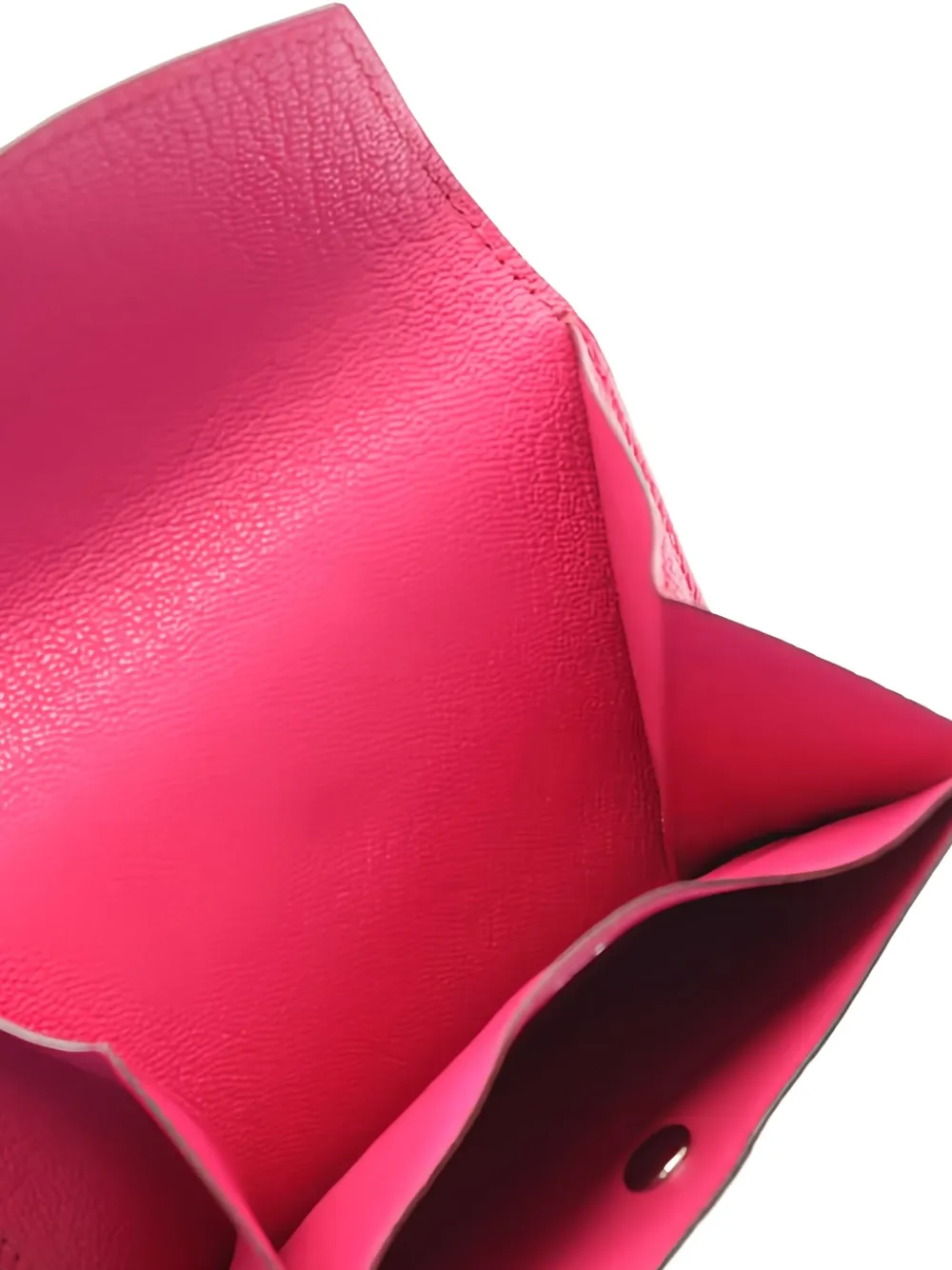Pre-owned Hermes 2008 Tri-fold Leather Wallet In Pink