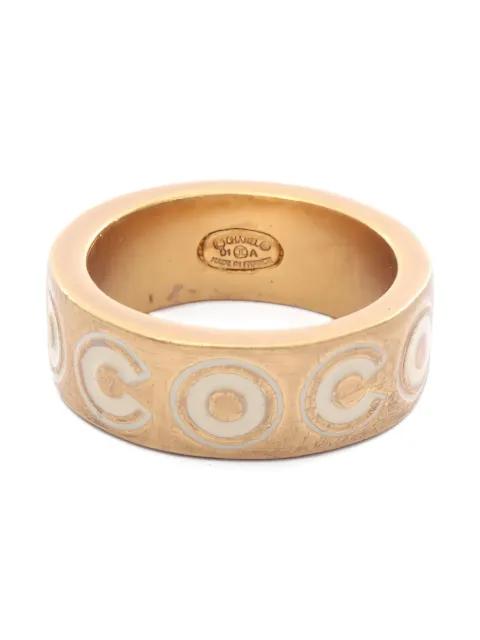 CHANEL Pre-Owned 1986-1988 coco logo ring