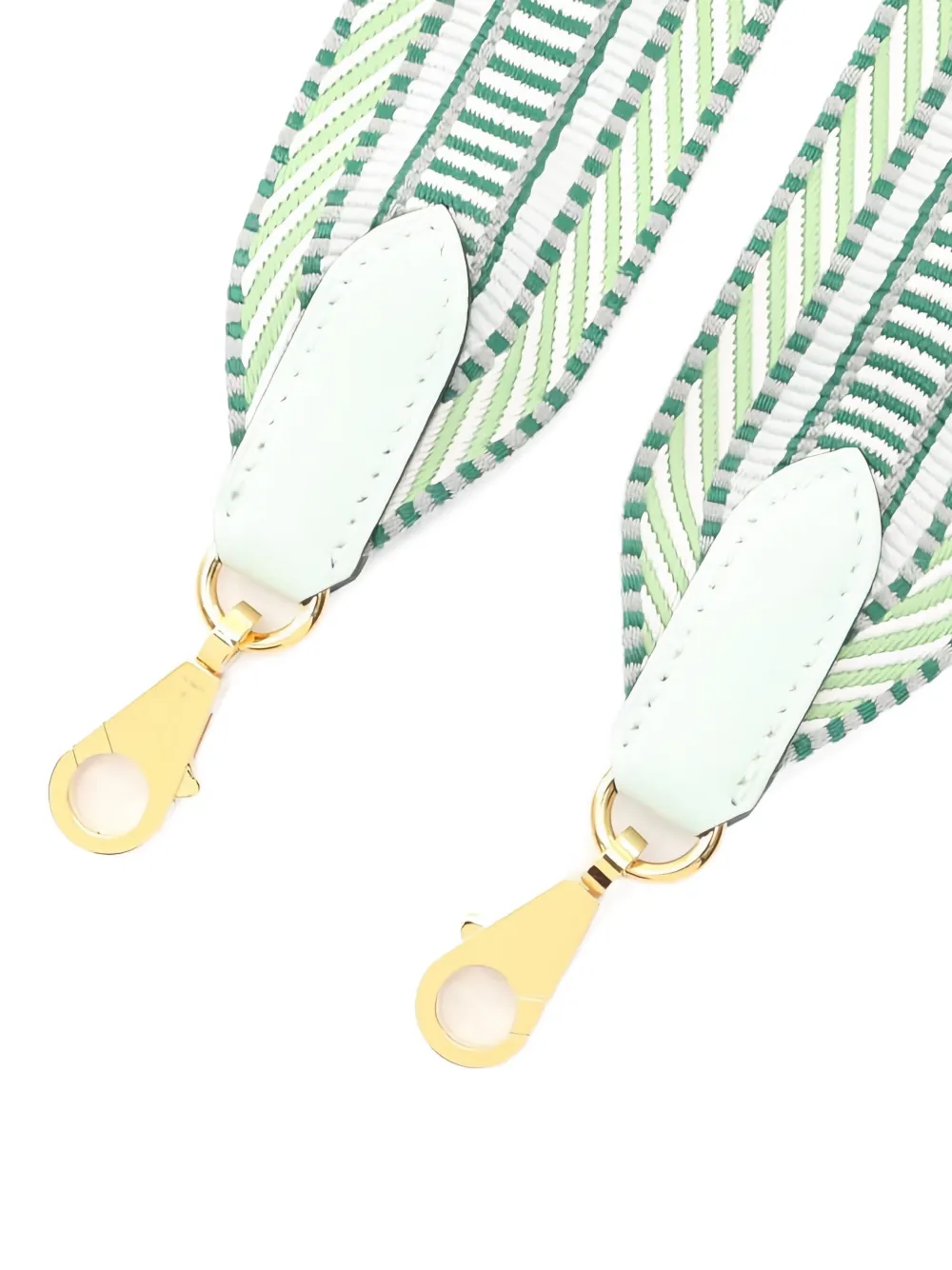 Pre-owned Hermes 2025 Sangle Kaval Canvas Shoulder Strap In Green