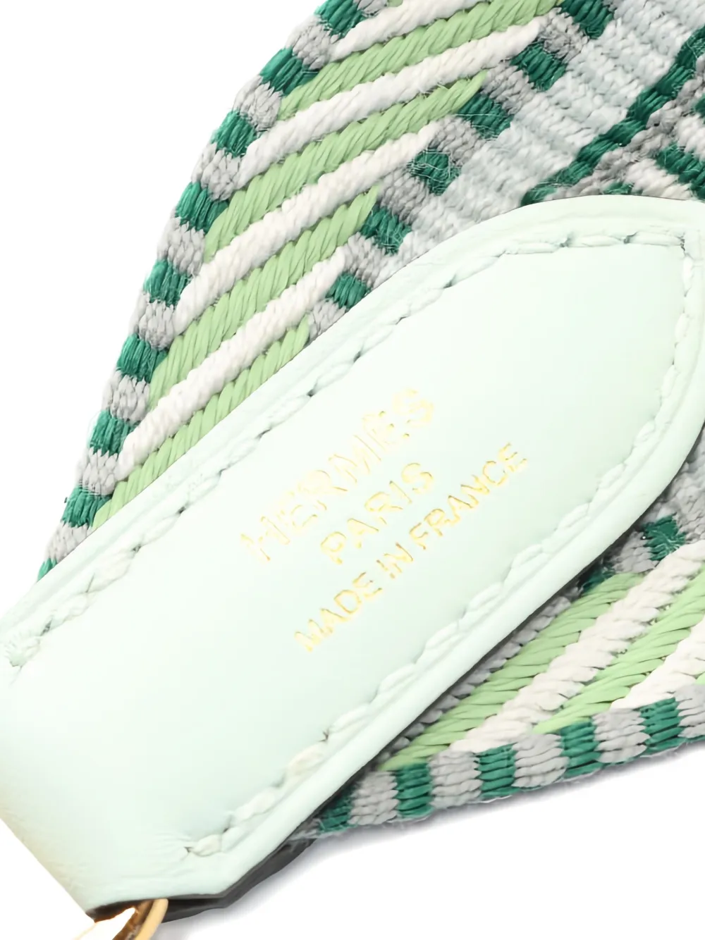 Pre-owned Hermes 2025 Sangle Kaval Canvas Shoulder Strap In Green