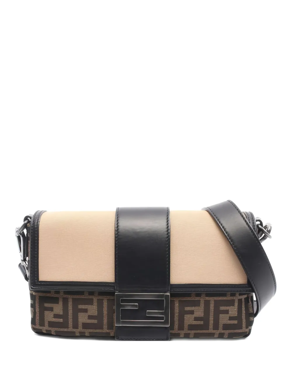 Fendi Pre-Owned 2010s leather-trim tote bag | Neutrals | Image 1