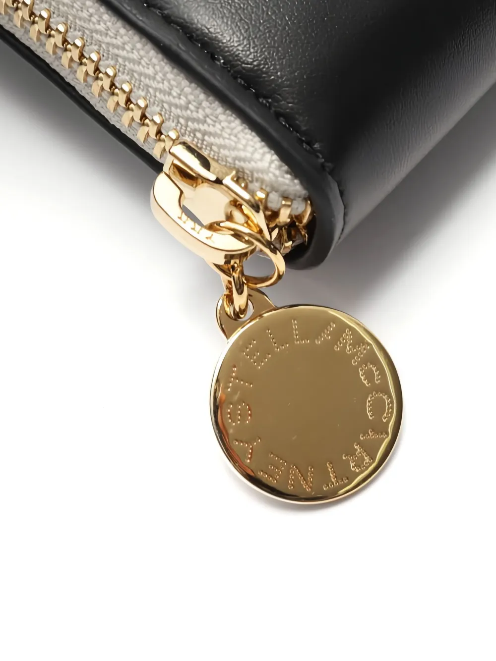 Pre-owned Stella Mccartney 2010s Zip Round-logo Wallet In Black