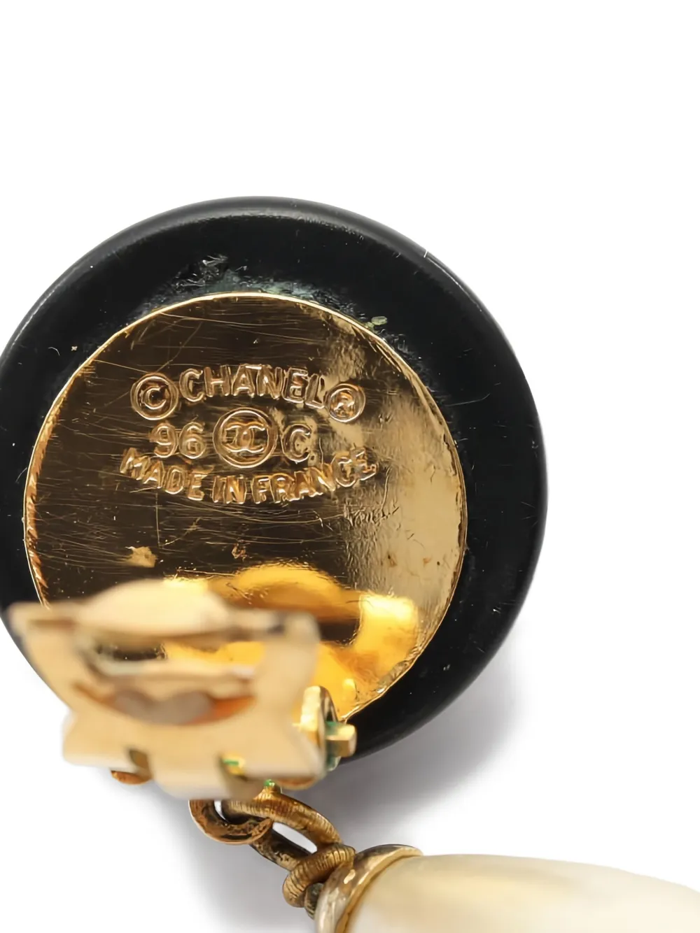 CHANEL Pre-Owned aretes de clip con perla artificial 1986-1988 | Image 2